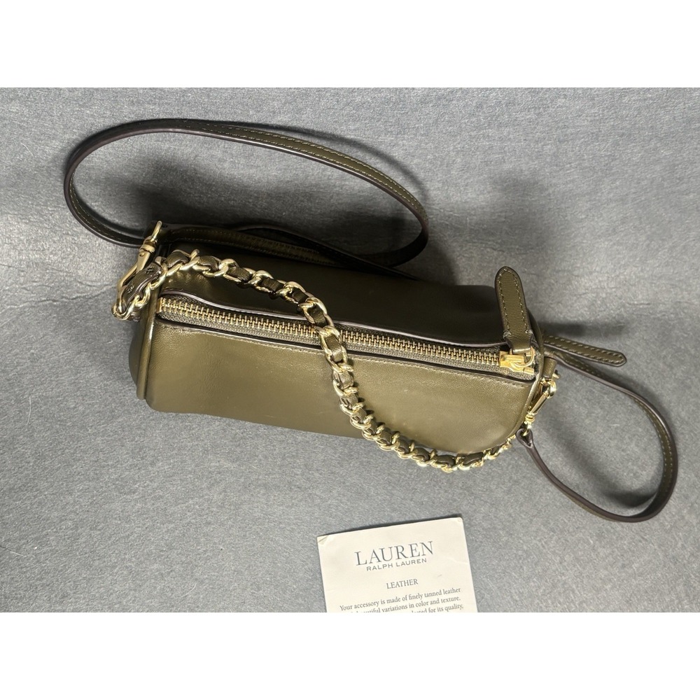 Lauren Ralph Lauren Crossbody Bag Women's One Size Olive Green Leather Chain - Picture 3 of 16